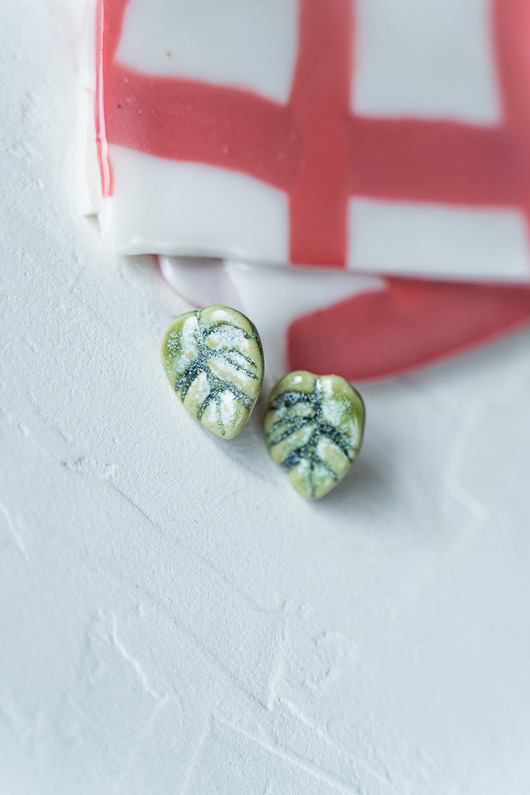 kolczyki ceramiczne Kolczyki porcelanowe MONSTERA