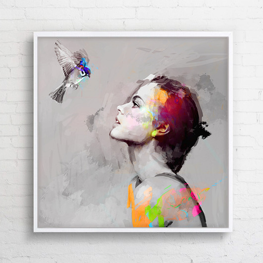 Obraz na płótnie "&Bird" 40x40 cm Krzanoo