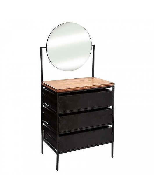 komody Toaletka z Lustrem Komoda z Lustrem Czarna Elodie