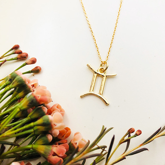 Naszyjnik znak zodiaku Bliźnięta , zodiak Gemini Anemon Atelier