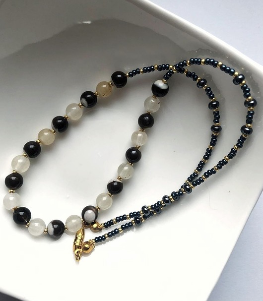 chokery Choker z agatami