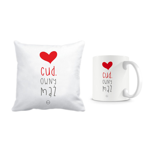 zestaw. kubek i poszewka. cudowny mąż Love Life and Forest
