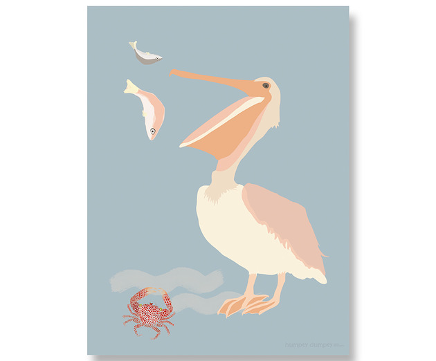 obrazy i plakaty do pokoju dziecięcego Plakat dla dzieci Pelikan (Fish Hunter)