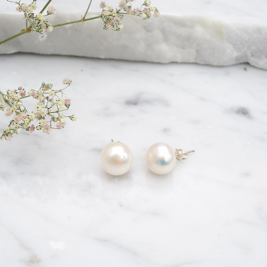 Kolczyki sztyfty z perłą Big Dot MEIKA PEARLS