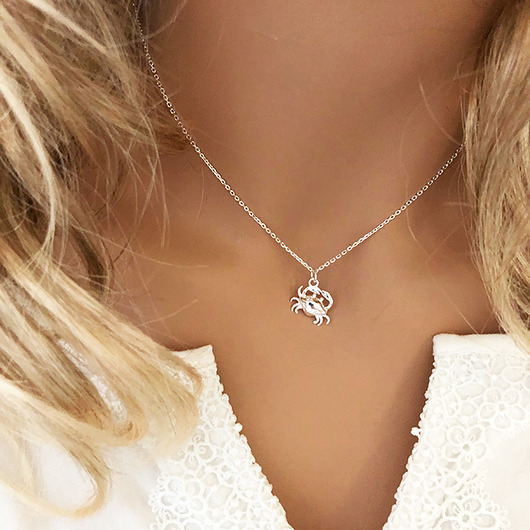 srebrne naszyjniki Naszyjnik z krabem, mały srebrny krab na prezent