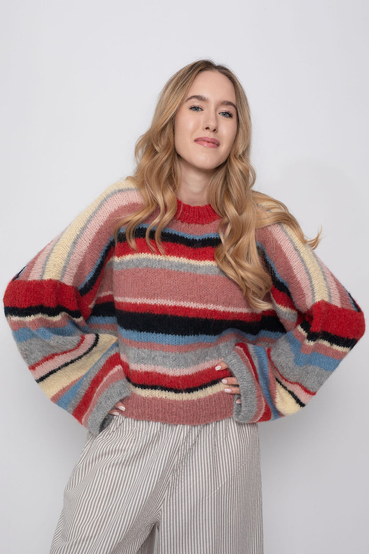 swetry damskie  Handmade Sunday Stripes Sweater
