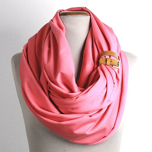 Dzianinowy Komin Tuba Szal - CORAL (pasek) CADOaccessories