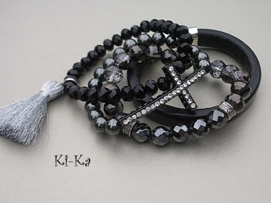 Black crystals 2  - bransoletka KiKa pracownia
