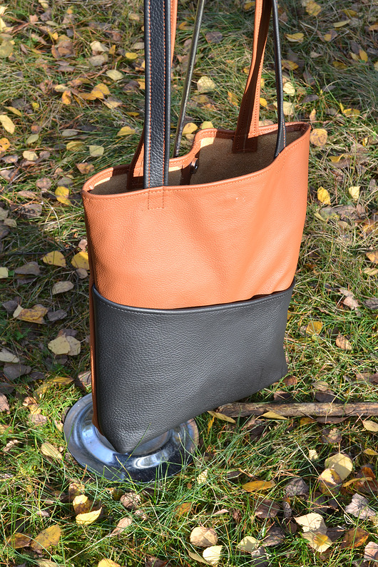 torby na ramię Dwukolorowa torba z dużą kieszenią