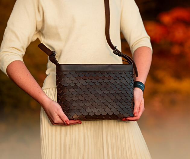 torby na ramię Torebka ze skóry Handmade - Gorzka czekolada