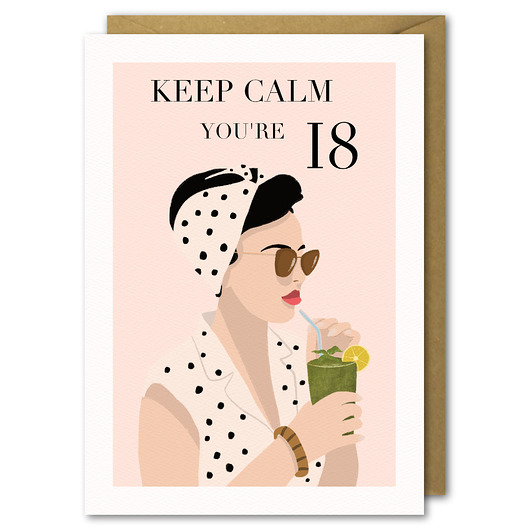 Karnet okolicznościowy na 18 urodziny, Keep Calm PaperFlamingo