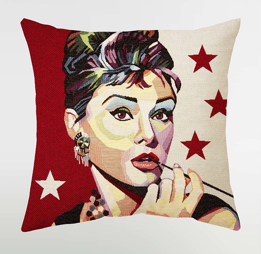 poduszki z grafiką Poduszka ozdobna Audrey Hepburn