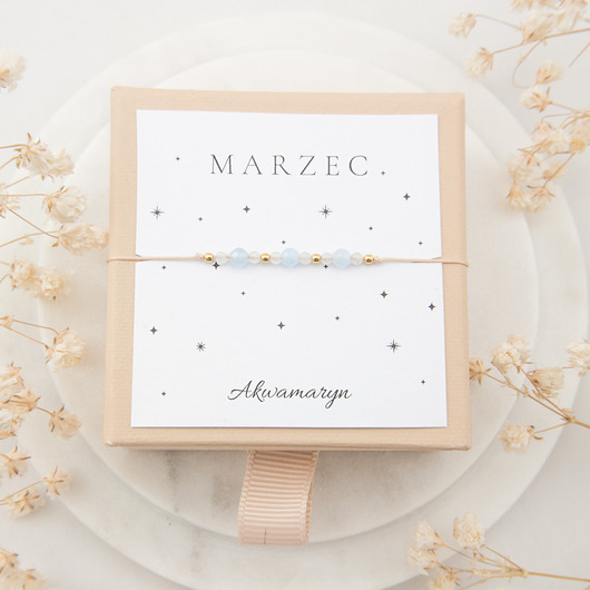bransoletki z kamieni naturalnych Kamień urodzinowy marzec - akwamaryn