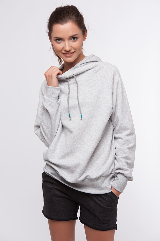 bluza z kapturem damska BLUZA Z KAPTUREM CHAMONIX gray
