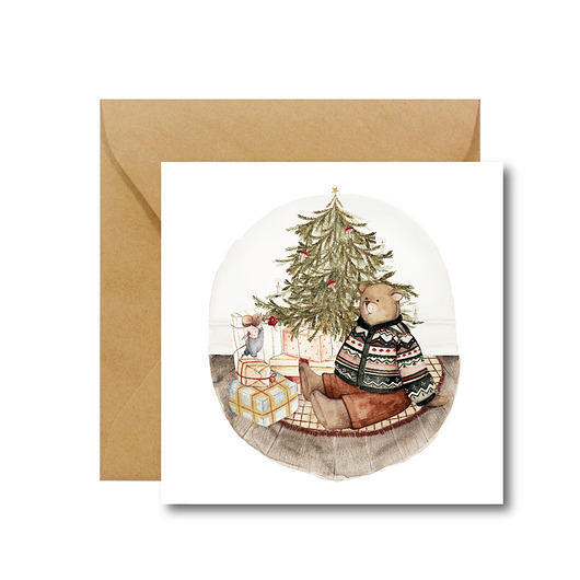 kartki świąteczne Świąteczny Miś - kartka świąteczna