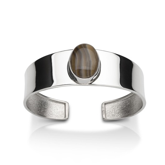 bransoletki srebrne Damska  bransoleta z krzemieniem pasiastym