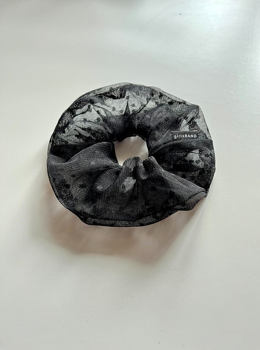 gumki do włosów Black PUFF scrunchie tiulowa gumka do włosów