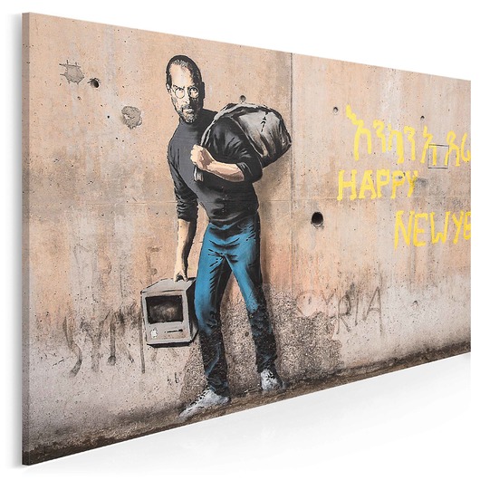 20016 Obraz na płótnie BANKSY STEVE JOBS 120x80 VAKUdsgn