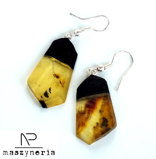 Wood&Amber Kolczyki dębowe Maszyneria
