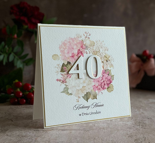kartki scrapbooking Personalizowana kartka na 40 urodziny, BH 75