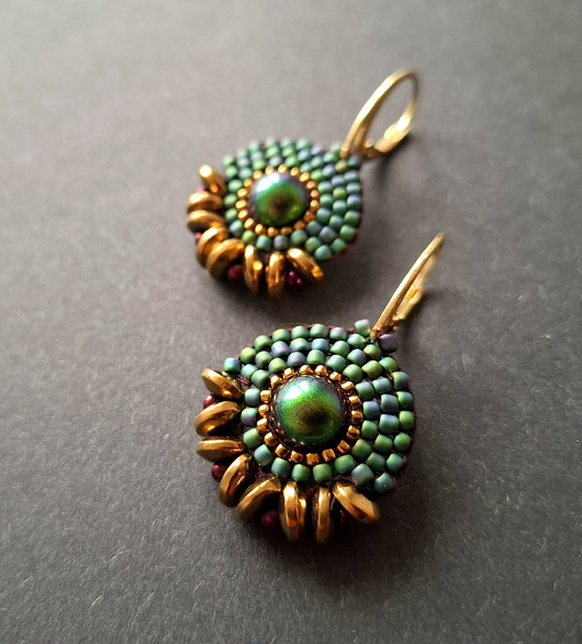 kolczyki z kamieniami Kolczyki prawie pawie