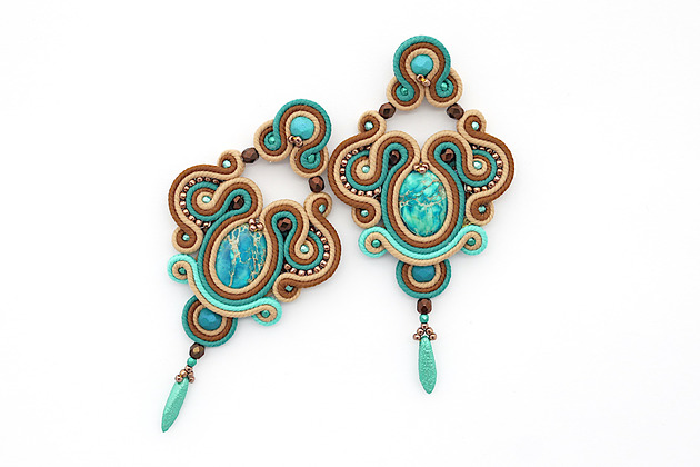 kolczyki soutache Jesienne boho kolczyki 4