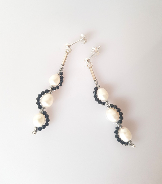 kolczyki srebrne Kolczyki srebrne Black and White