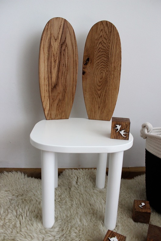 Krzesełko króliczek  + stolik  Little Wood Bunny