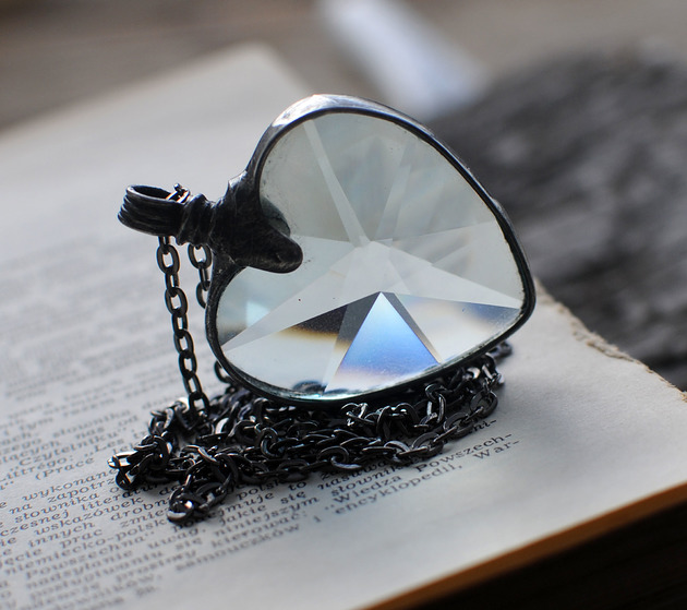 wisiory Naszyjnik szklane serce