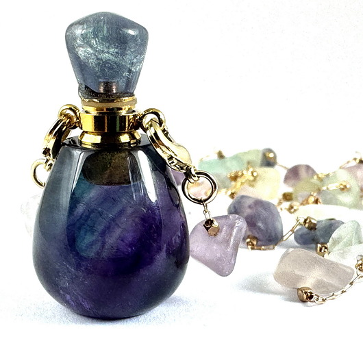 wisiory Wisior Perfumetka + Łańcuszek okulary - fiolet-granat-Lila II