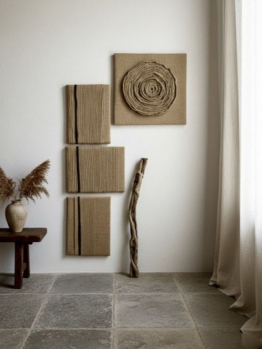 obrazy Obraz strukturalny Jute Road-zestaw 3