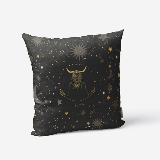 poduszki z grafiką Poduszka dekoracyjna - Byk - znak zodiaku