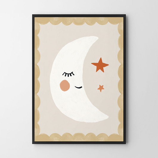 obrazy i plakaty do pokoju dziecięcego Księżyc - plakat dla dzieci pokój dziecka