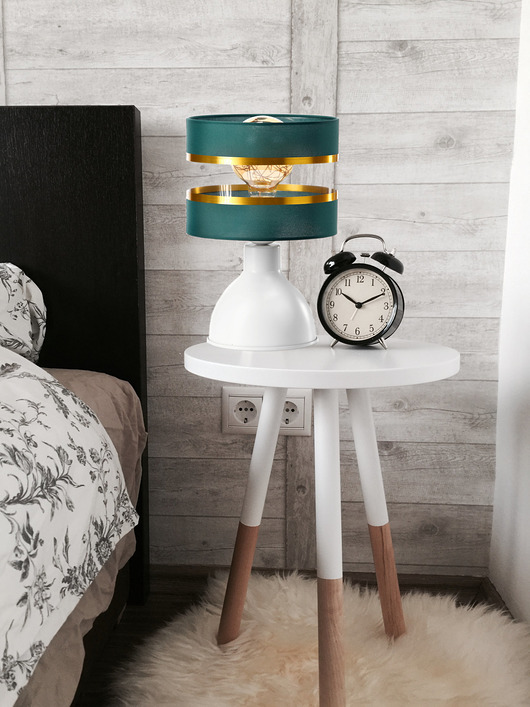 lampy stołowe Lampka nocna stołowa biurkowa abażur ZŁOTA