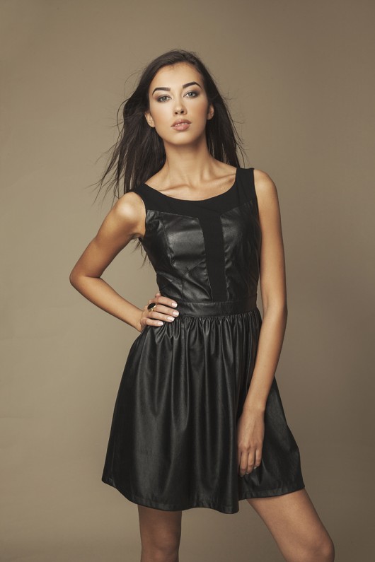 Sukienka skórzana czarna ABG Fashion