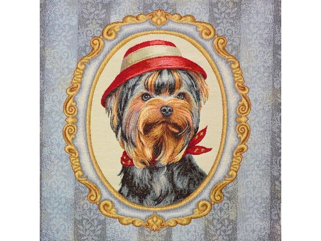 poduszki z grafiką Poduszka ozdobna gobelinowa z yorkiem