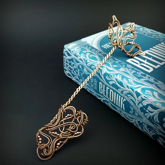 zakładki do książek Ozdobna miedziana zakładka do książki wire wrapping