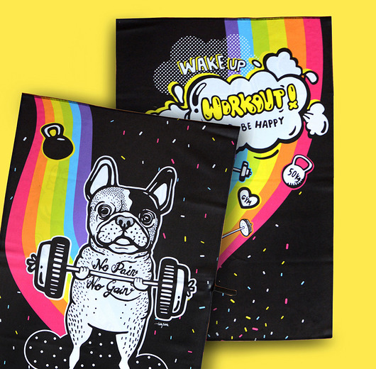 RĘCZNIK 100X70CM - WAKE UP! WORKOUT! kellybubble