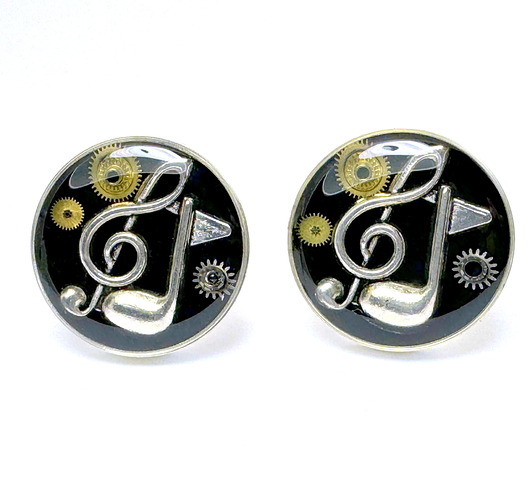 spinki do mankietów SPINKI - Nutki (czarne)