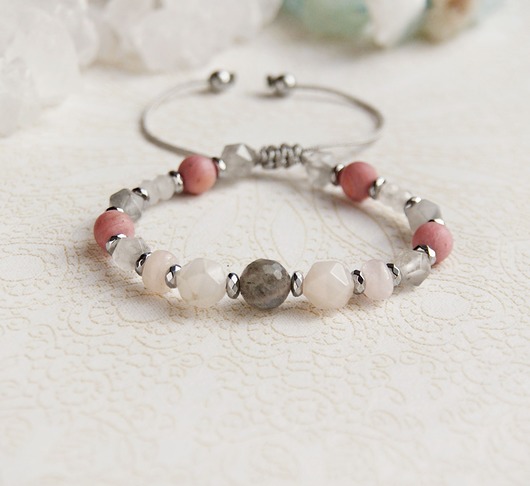 bransoletki z kamieni naturalnych Amulet - MIŁOŚĆ vol.2 - kwarc, rodonit, hematyt