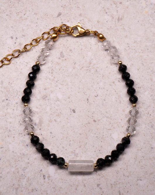 bransoletki złote Bransoletka z czarnego turmalinu