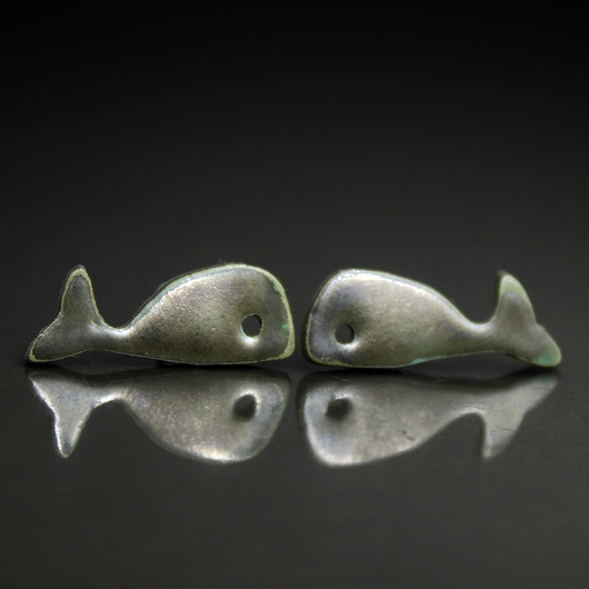 kolczyki ceramiczne Wieloryby/stal chirugiczna/