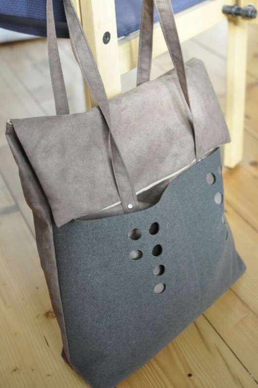Torba hobo XXL - brąz, khaki PRACOWNIA 166