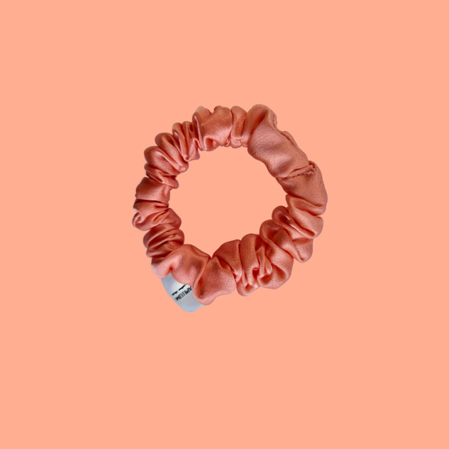 gumki do włosów Gumka jedwabna, scrunchie, gumka do włosów, gumka satynowa jasny łosoś MINI