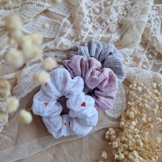 gumki do włosów Zestaw 3 scrunchie