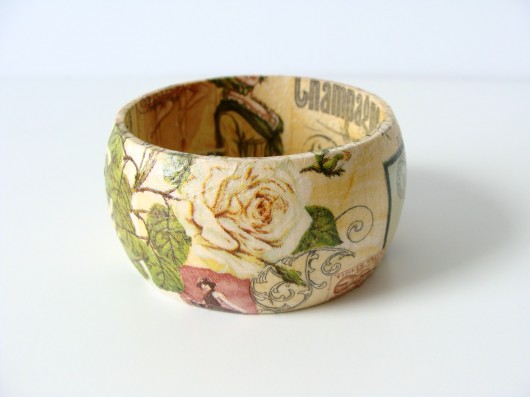 Trochę romantycznie - bransoletka decoupage PodLupa