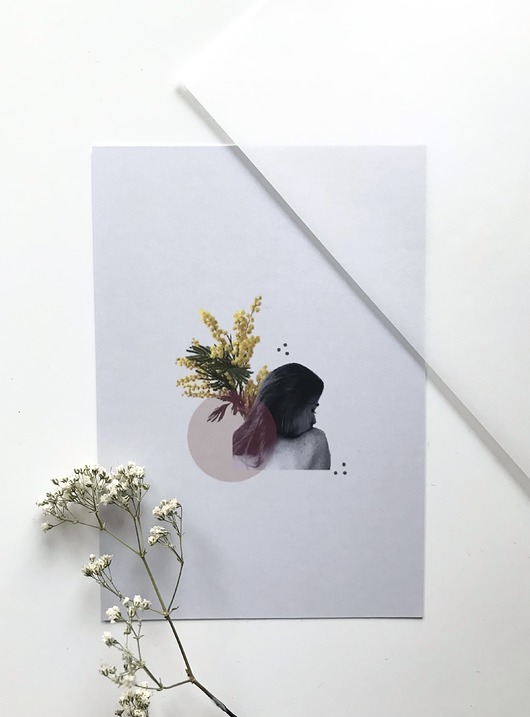 grafiki i ilustracje kartka - mimoza