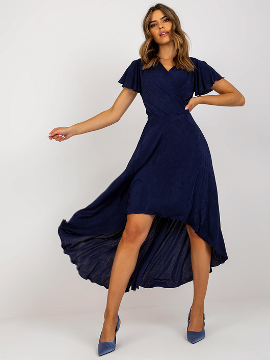 sukienki maxi damskie Granatowa asymetryczna sukienka wieczorowa Elena