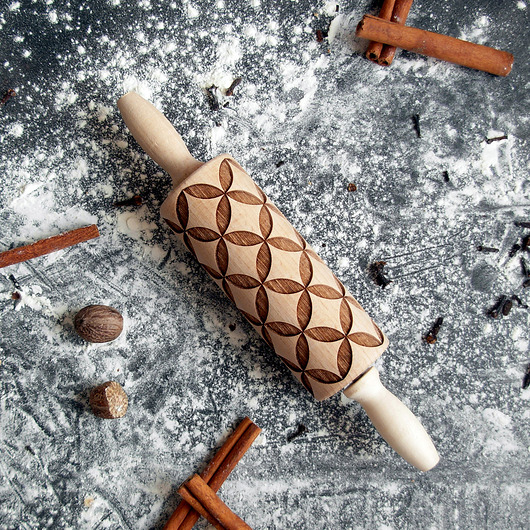 geometryczny nr1- wałek grawerowany Rolling Pin Collection