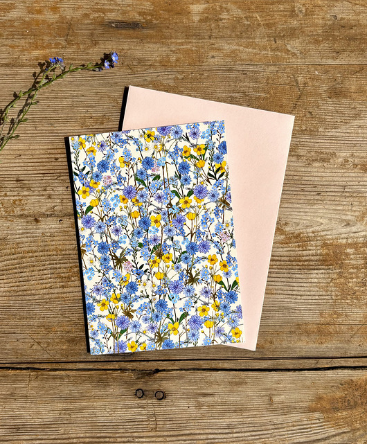 kartki okolicznościowe - wydruki Majowa Łąka II - Flora- Niezapominajka- Kartka- Ilustracja- Natura- Kwiaty
